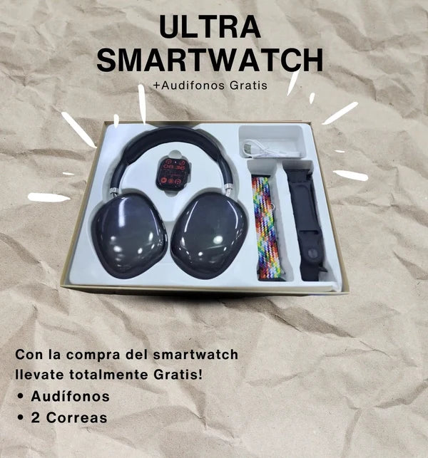 Combo Smartwatch P9 Ultra +2 Correas +Audifonos GRATIS