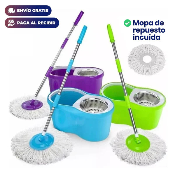 TRAPEADOR GIRATORIO PLASTICO CON BASE DE ALUMINIO